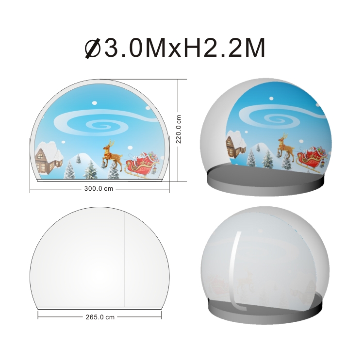 3m Illuminated Snow Globe 3m LED Snow Globe