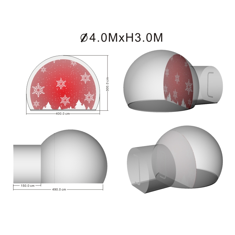 4m Snow Globe with Tunnel 4m Snow Globe Tunnel