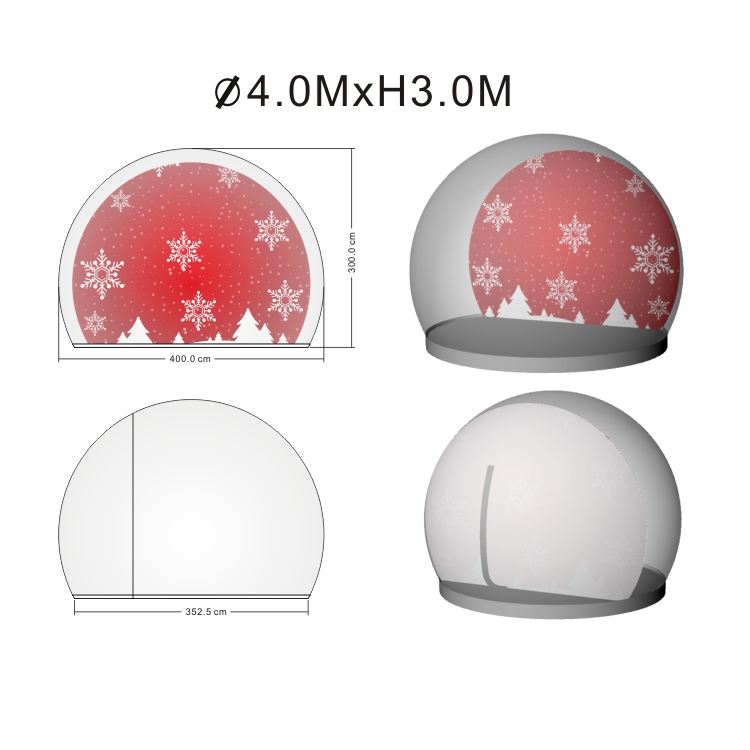 4m Transparent Snow Globe 4m Clear Snow Globe