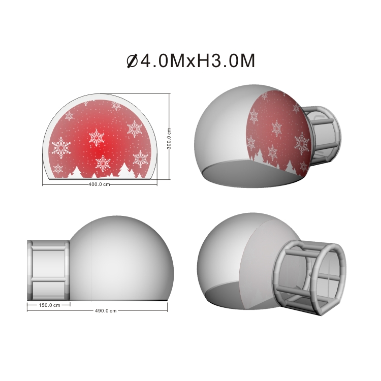 4m Pillar Tunnel Globe 4m Pillar Tunnel Snow Globe