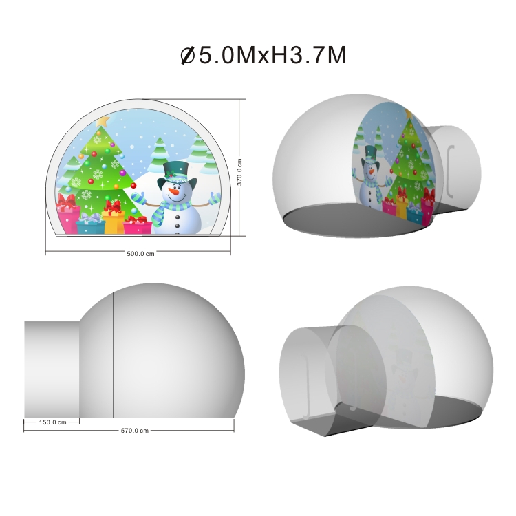 5m Outdoor Snow Globe 5m Snow Globe Tunnel
