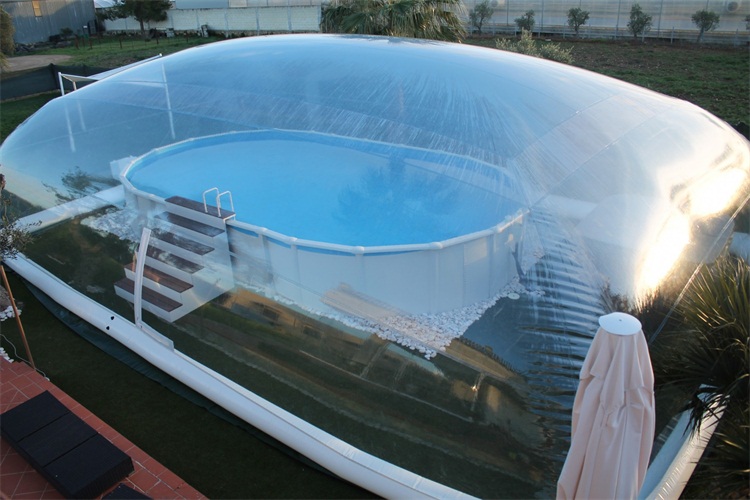 Transparent tent inflatable pool cover